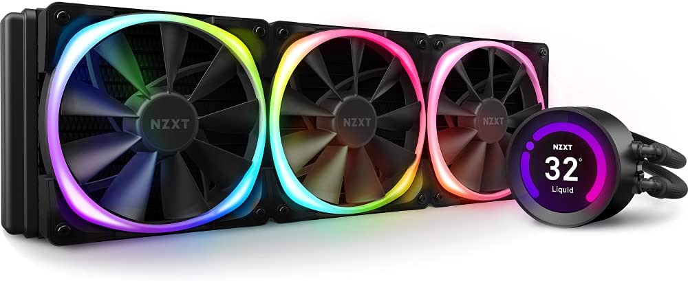 NZXT Kraken Z73 360mm AIO RGB CPU Liquid Cooler - Customizable LCD Display - Improved Pump - Powered by CAM V4 - RGB Connector - Aer P 120mm Radiator Fans (3 Included)